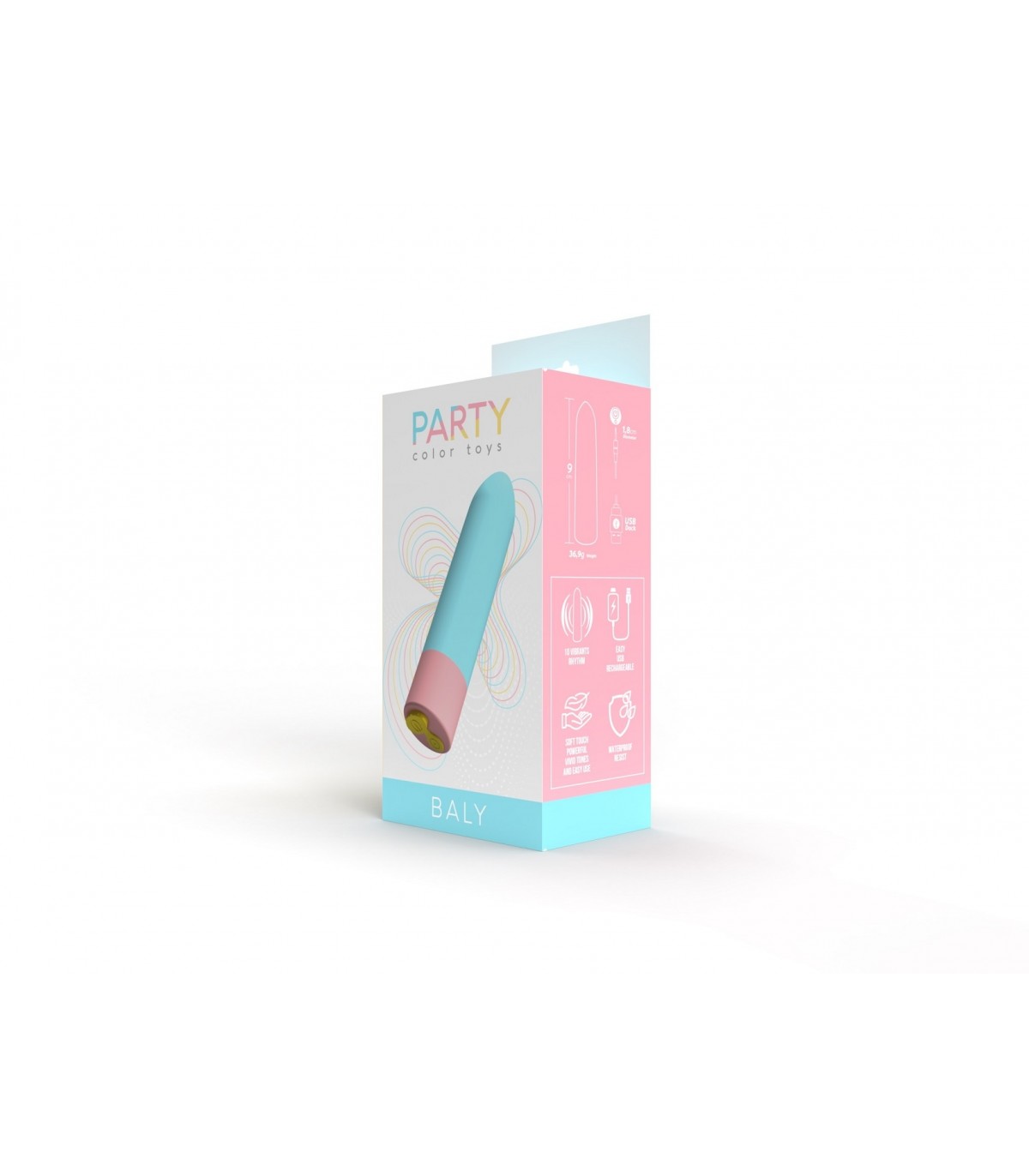 BALY RECHARGEABLE VIBRATING BULLET 10 INTENSITIES BLUE