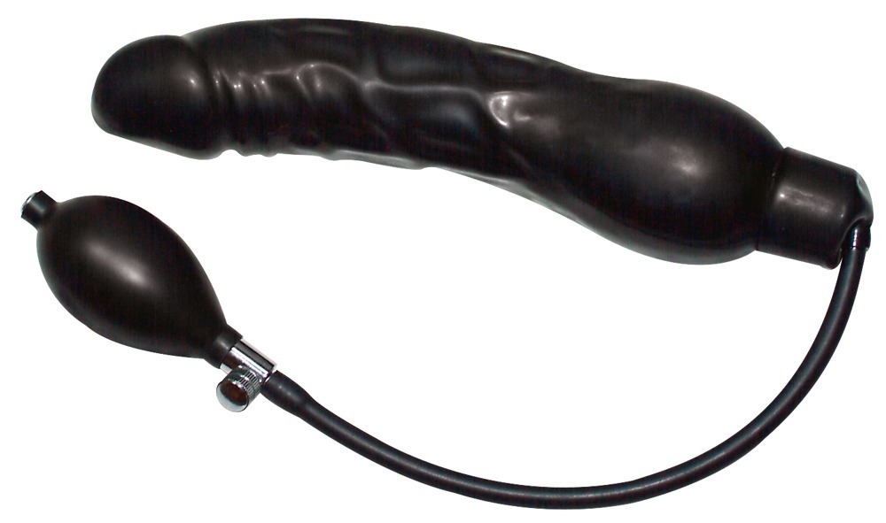 Infl. Dildo Black Latex Balloo