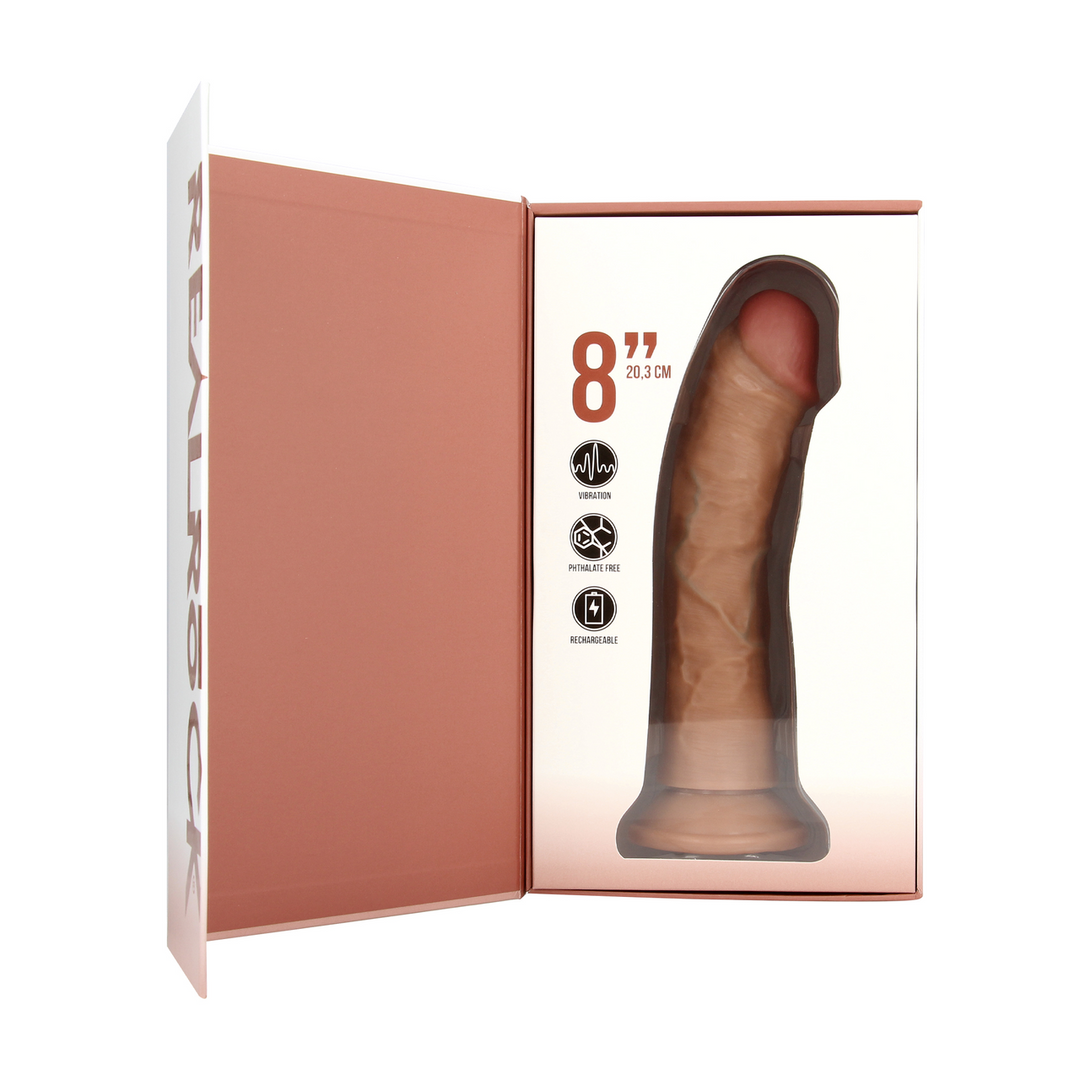 Vibrating Regular Curved Cock - 8 / 20,5 cm - Tan