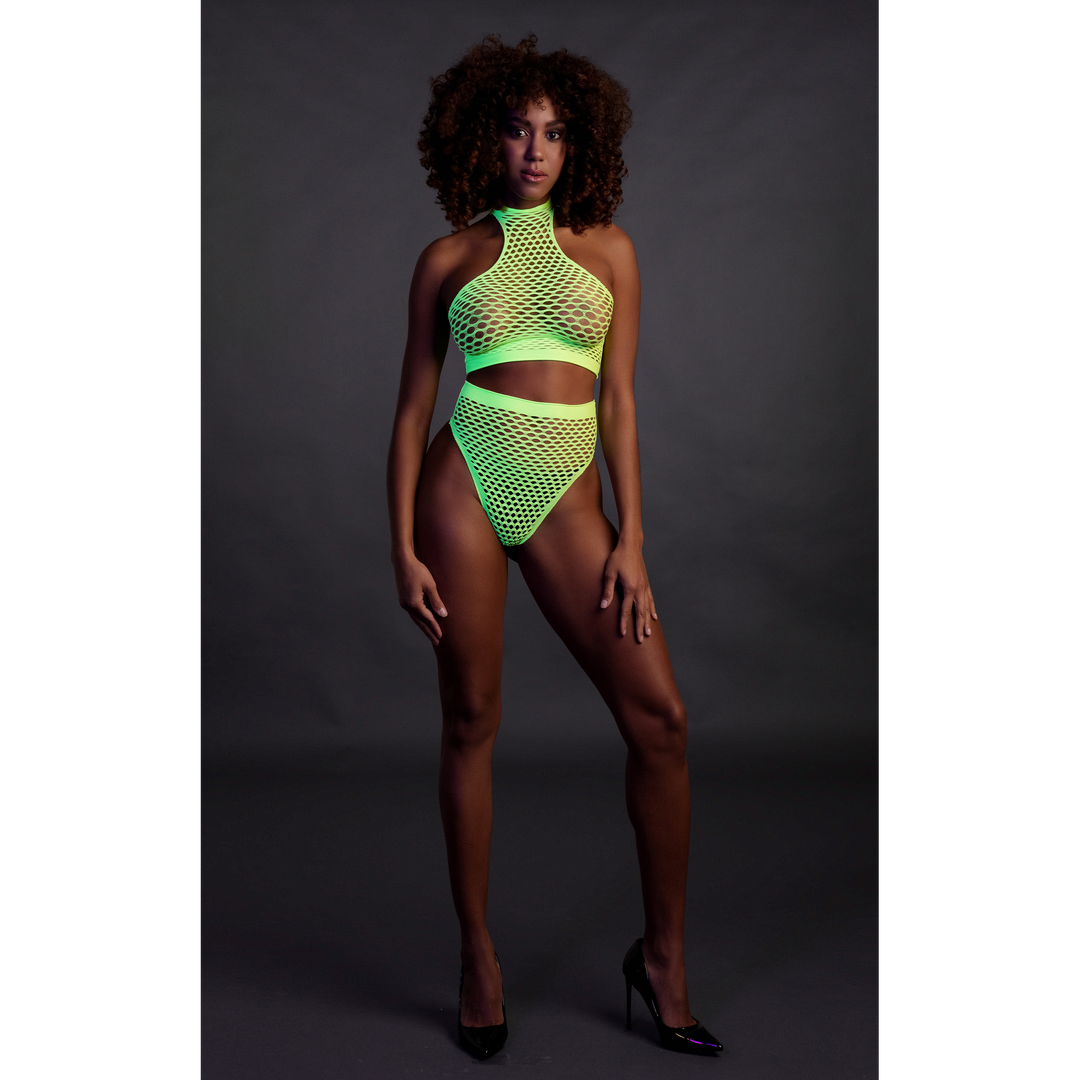 Turtle Neck and High Waist Slip - One Size - Neon Green