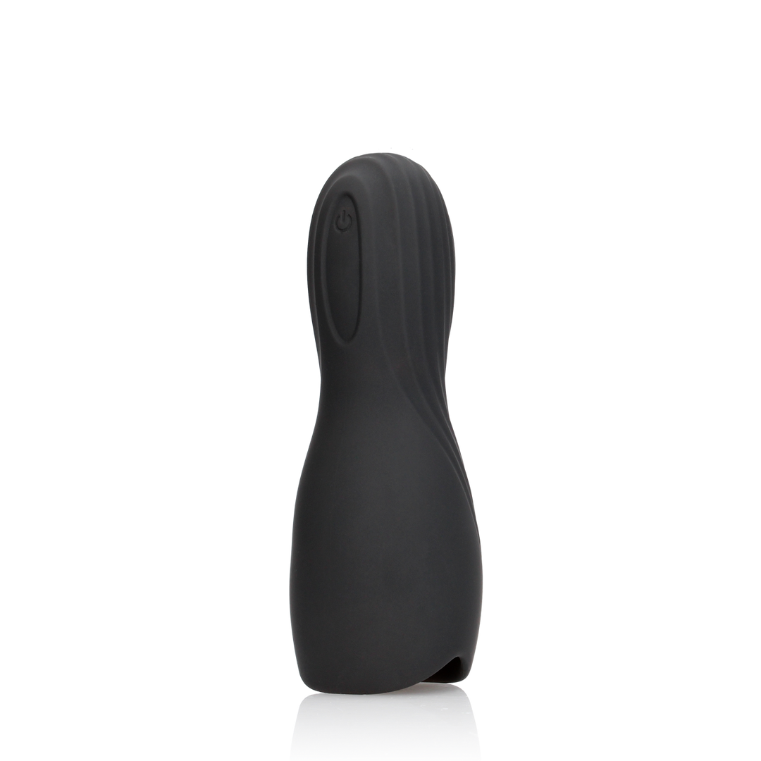 Vibrating Masturbator Sleeve - Licorice Black
