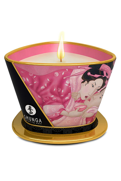 Shunga massage candle aphrodisia & roses petals