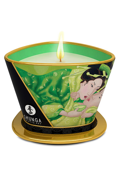 Shunga massage candle exotic green tea