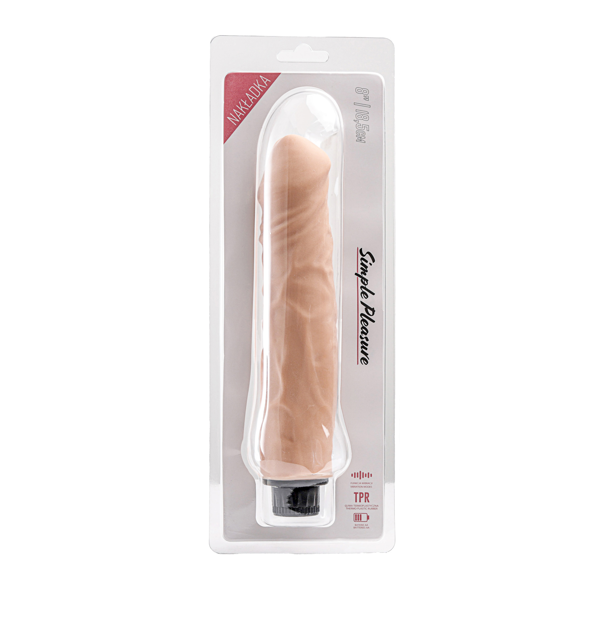 Simple Pleasure wibrator z regulacją prędkości  cyberskóra kolor cielisty 23,5 cm