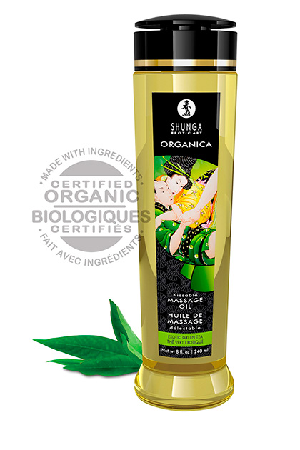 Shunga massage oil organica exotic green tea
