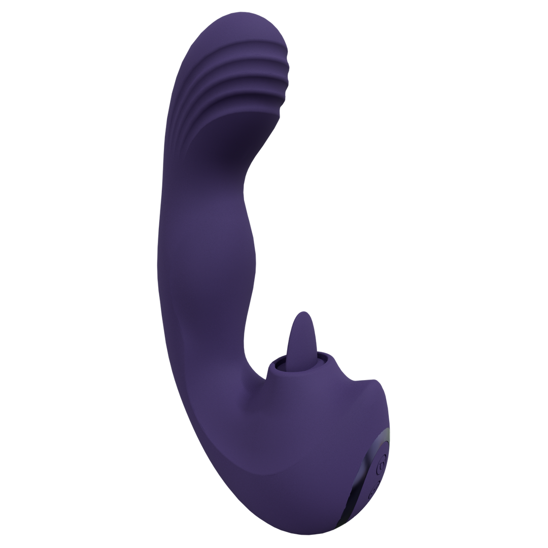 Yumi - Triple Motor G-Spot Finger Motion Vibrator and Flickering Tongue Stimulator - Purple