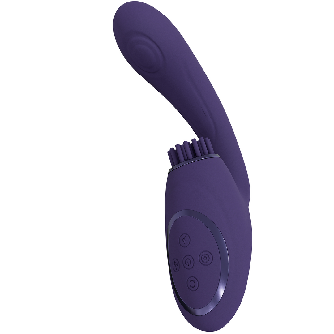 Gen - Triple Motor G-Spot Vibrator with Pulse Wave and Vibrating Bristles - Purple