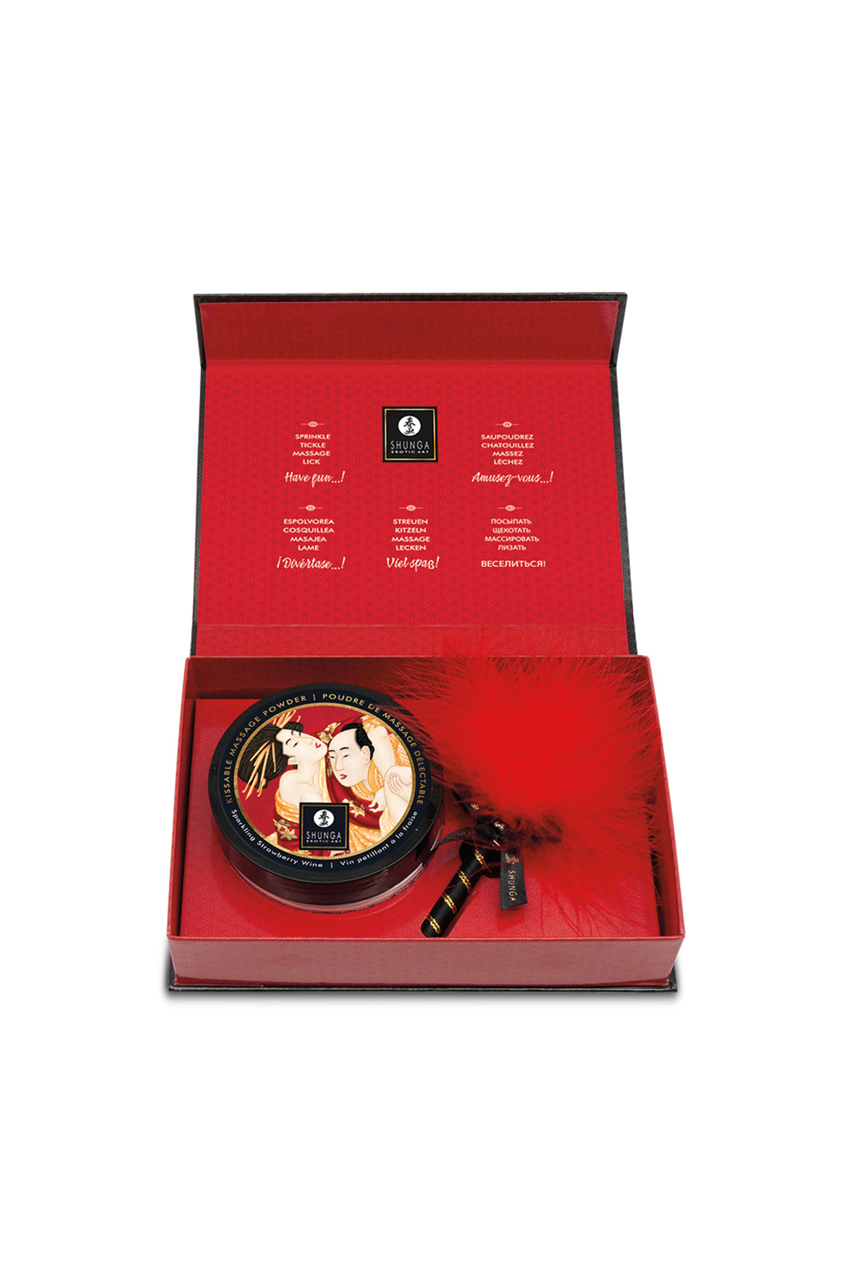 Shunga kissable massage powder sparkling strawberry wine
