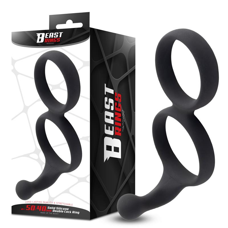 Double Penis Ring Solid Silicone 50/40 mm