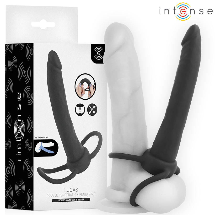 Intense For Him - Intense- Lucas Anal Dildo With Cock And Testicle Ring Silicone