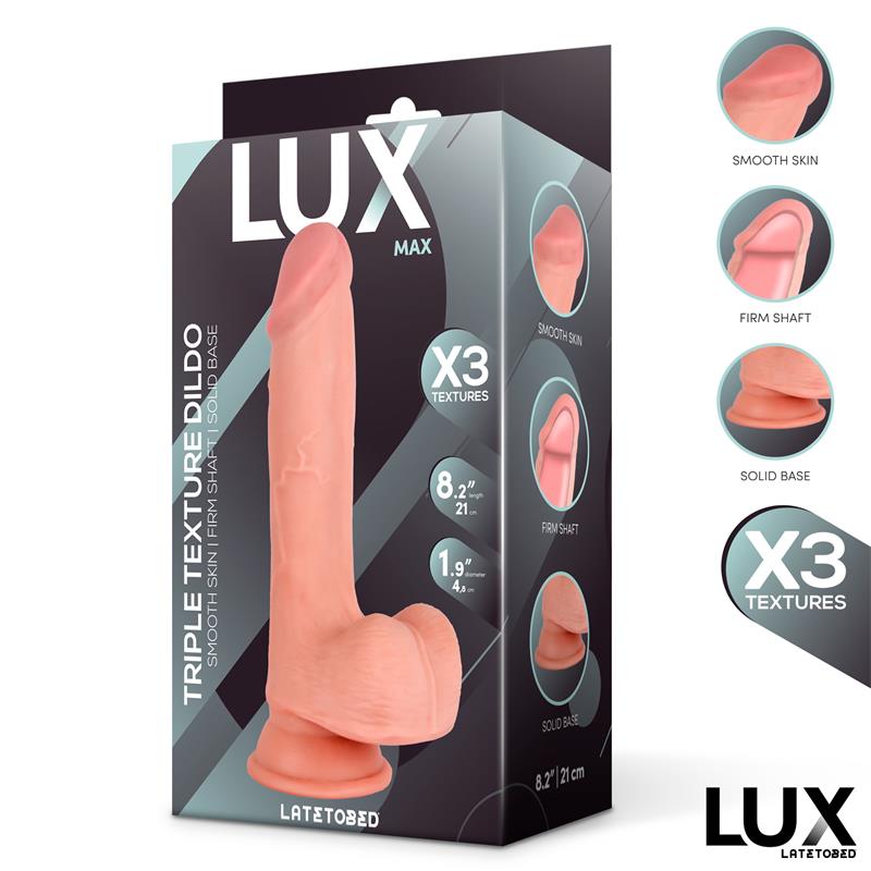 Max Triple Texture Dildo w/Balls 8,2" Skin Cl,12