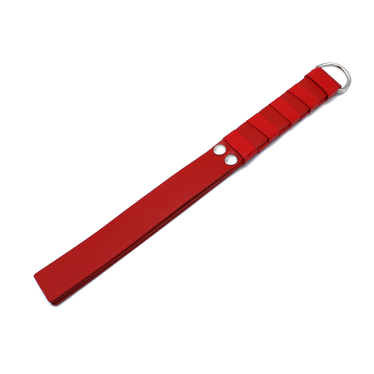Kiotos Leather Red Leather Paddle with Silver D-Ring Handle