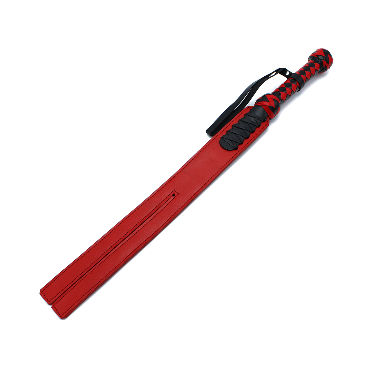 Kiotos Leather Black & Red Leather Y-Paddle Whip